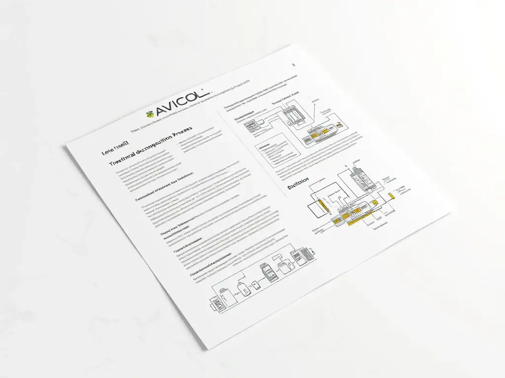 A comprehensive white paper detailing the scientific principles behind Avicol's thermal decomposition process, including diagrams of the reactor and distillation system.
